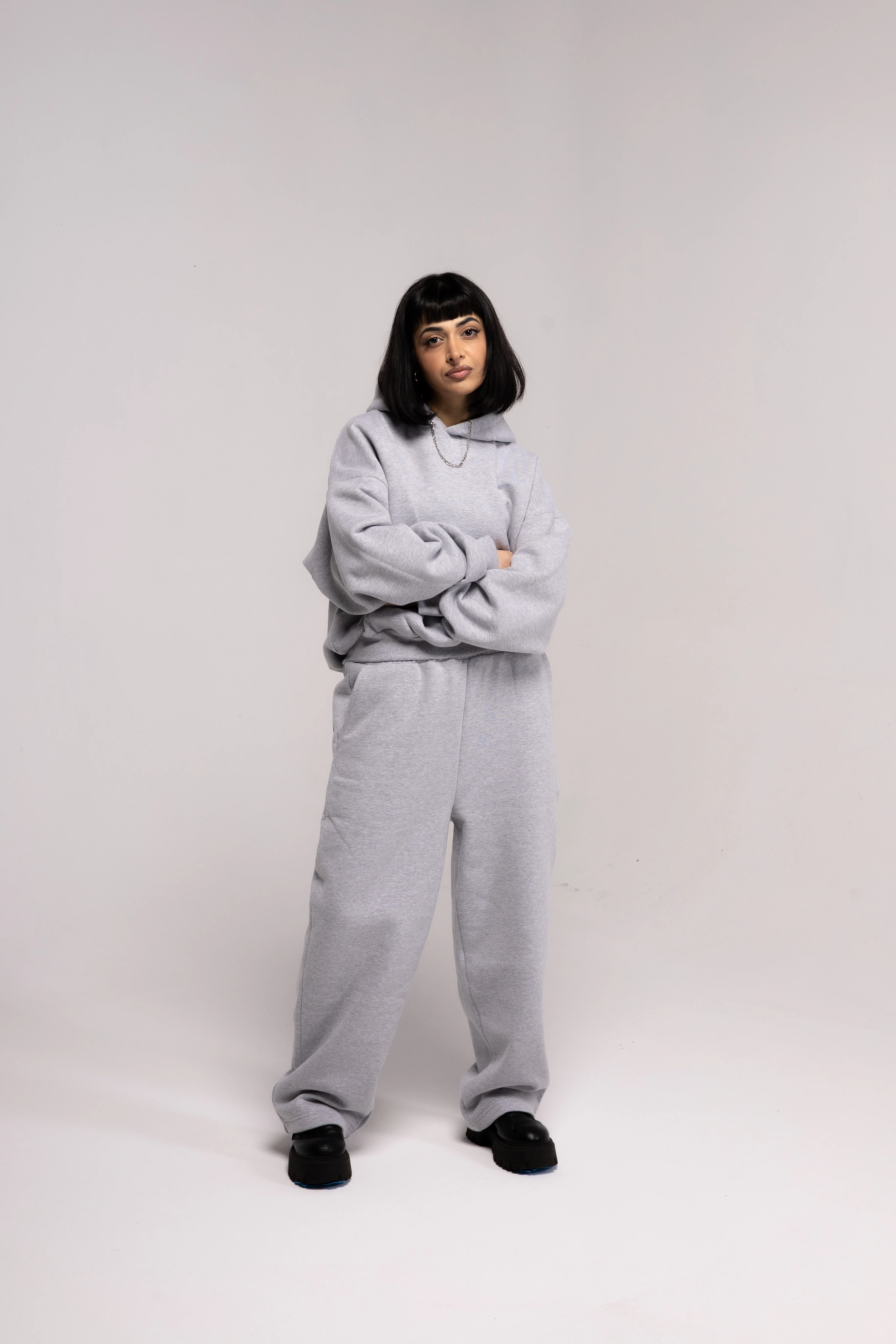 Gray Basic Baggy Hoodie - Image 8