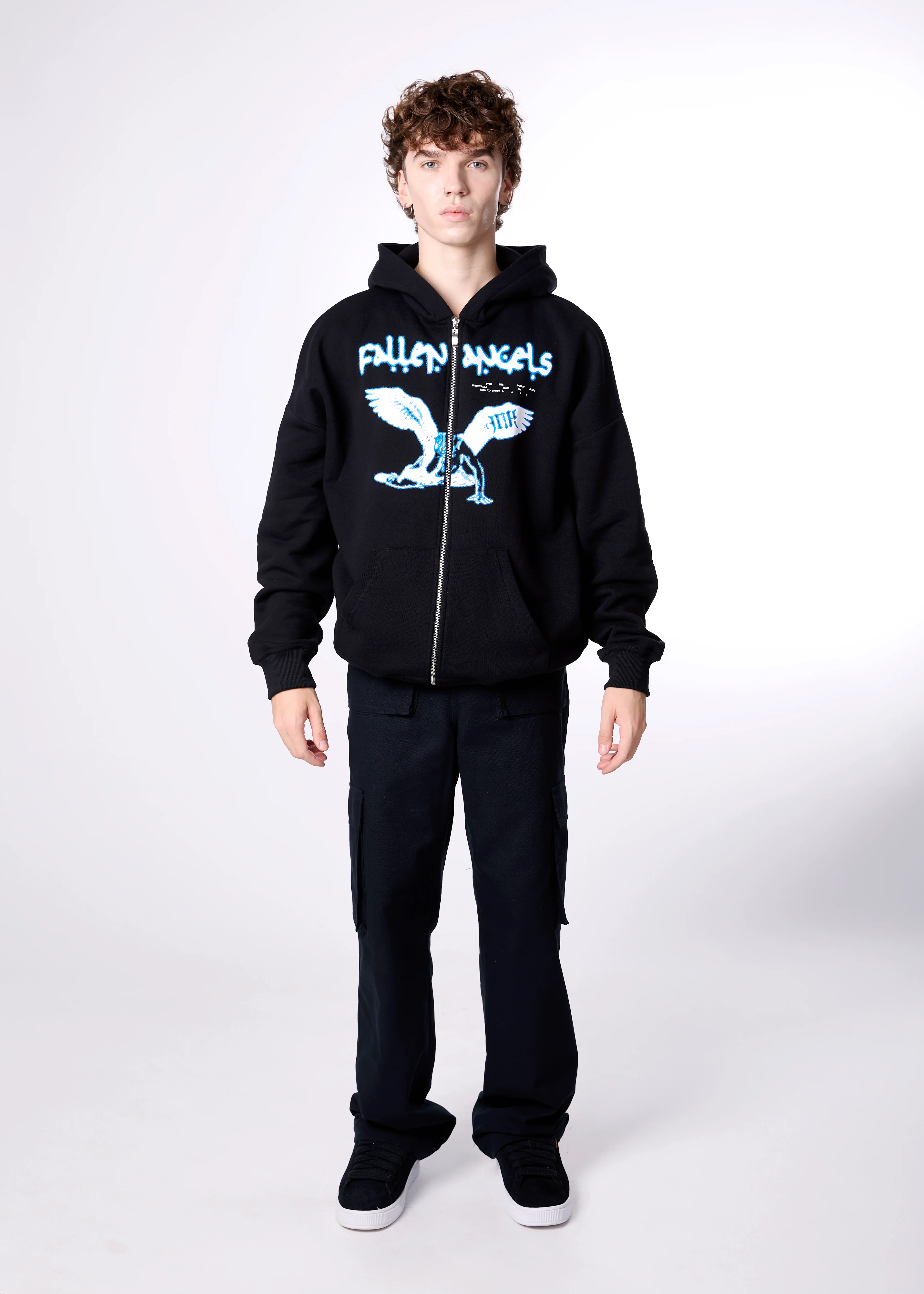 [IN STOCK] Black Fallen Angels Zip Hoodie - Image 5