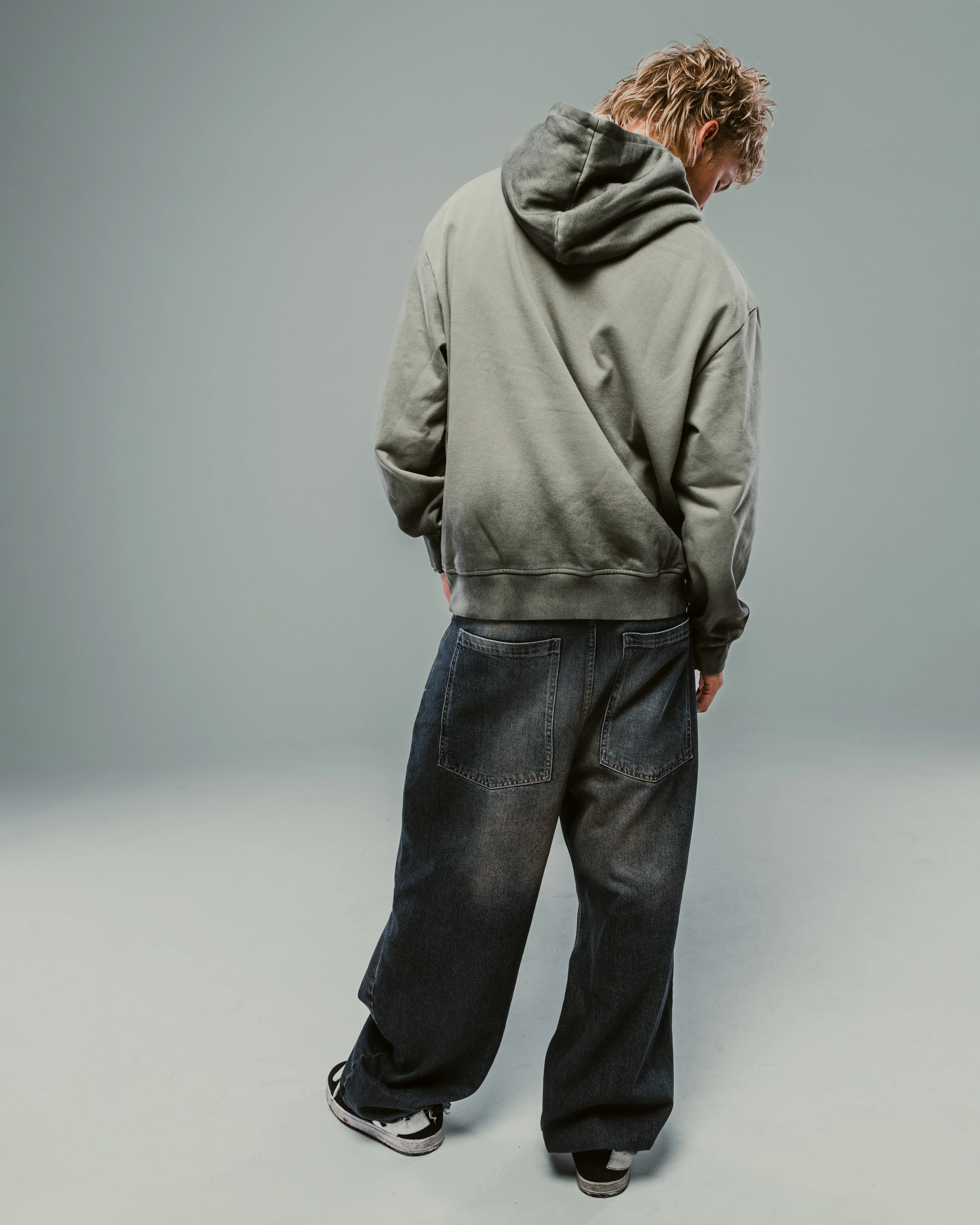 Olive Washed Boxy Tribal Hoodie - Image 4
